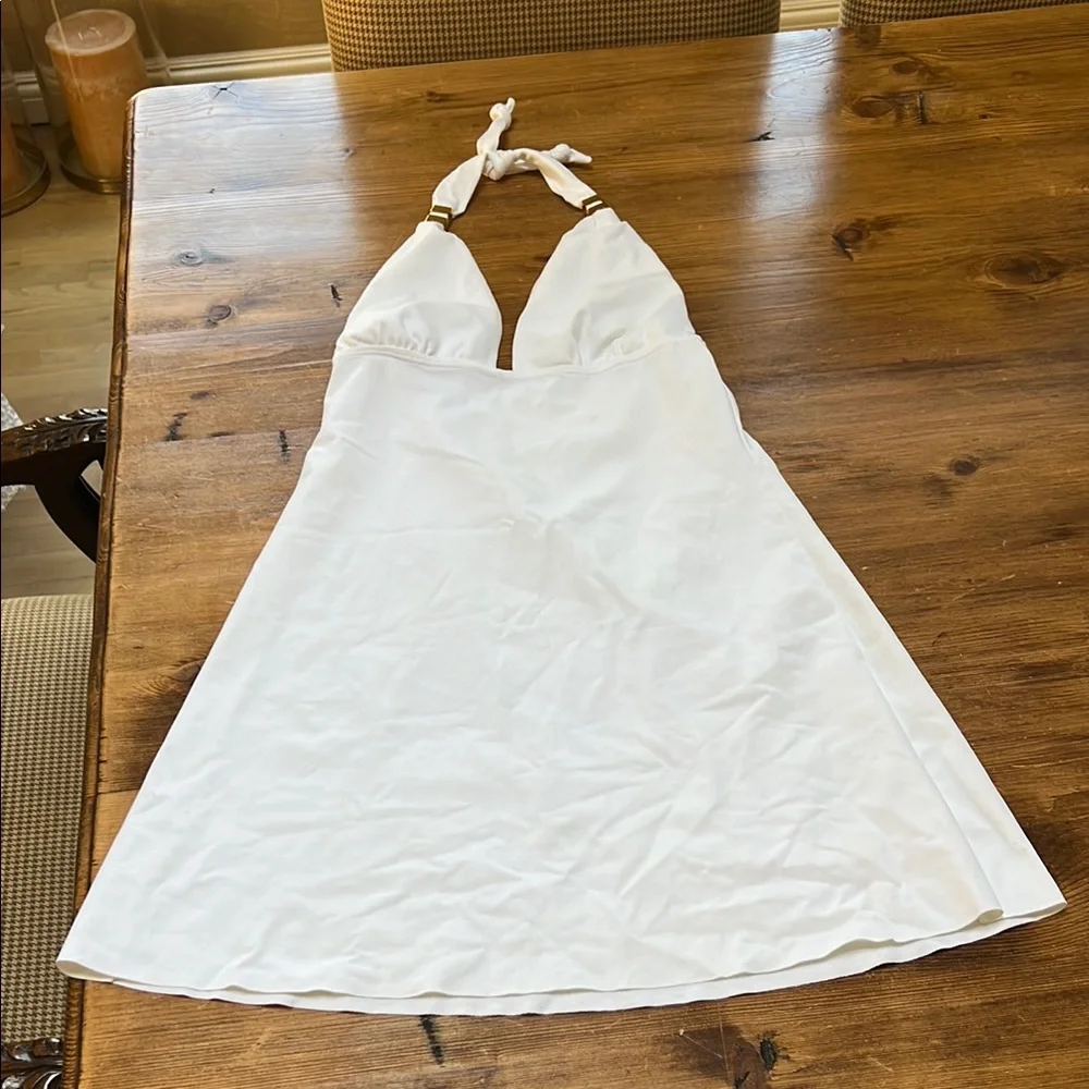 VIX ClassicWhite Halter Dress/Swim Cover-Up. S - Picture 2 of 9